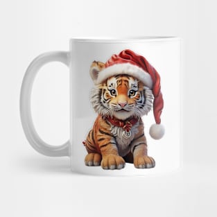 Cute Baby Tiger Santa Mug